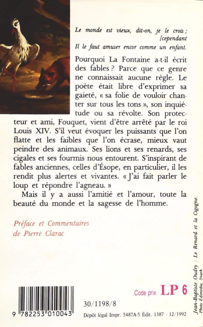 Livre Fables - La Fontaine (Livre d'occasion) - ISBN 2253010049
