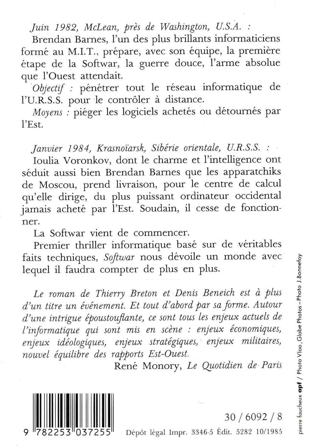 Livre Softwar : La guerre douce - Thierry Breton (Livre d'occasion) - ISBN 2253037257