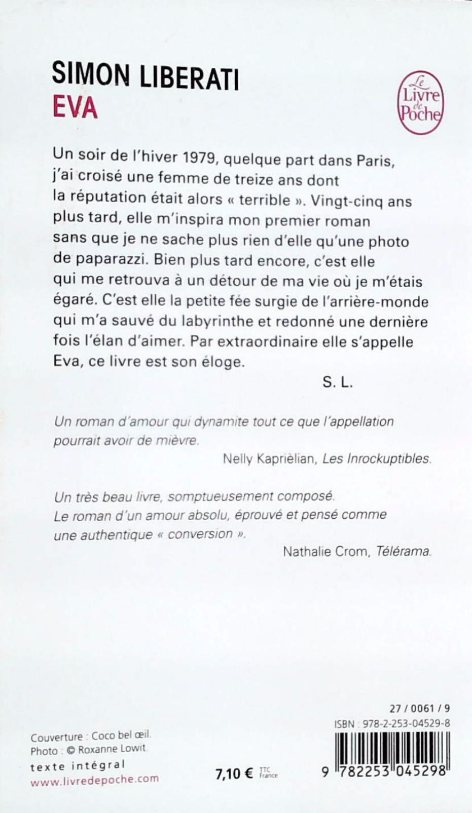 Livre Eva - Simon Liberati (Livre d'occasion)