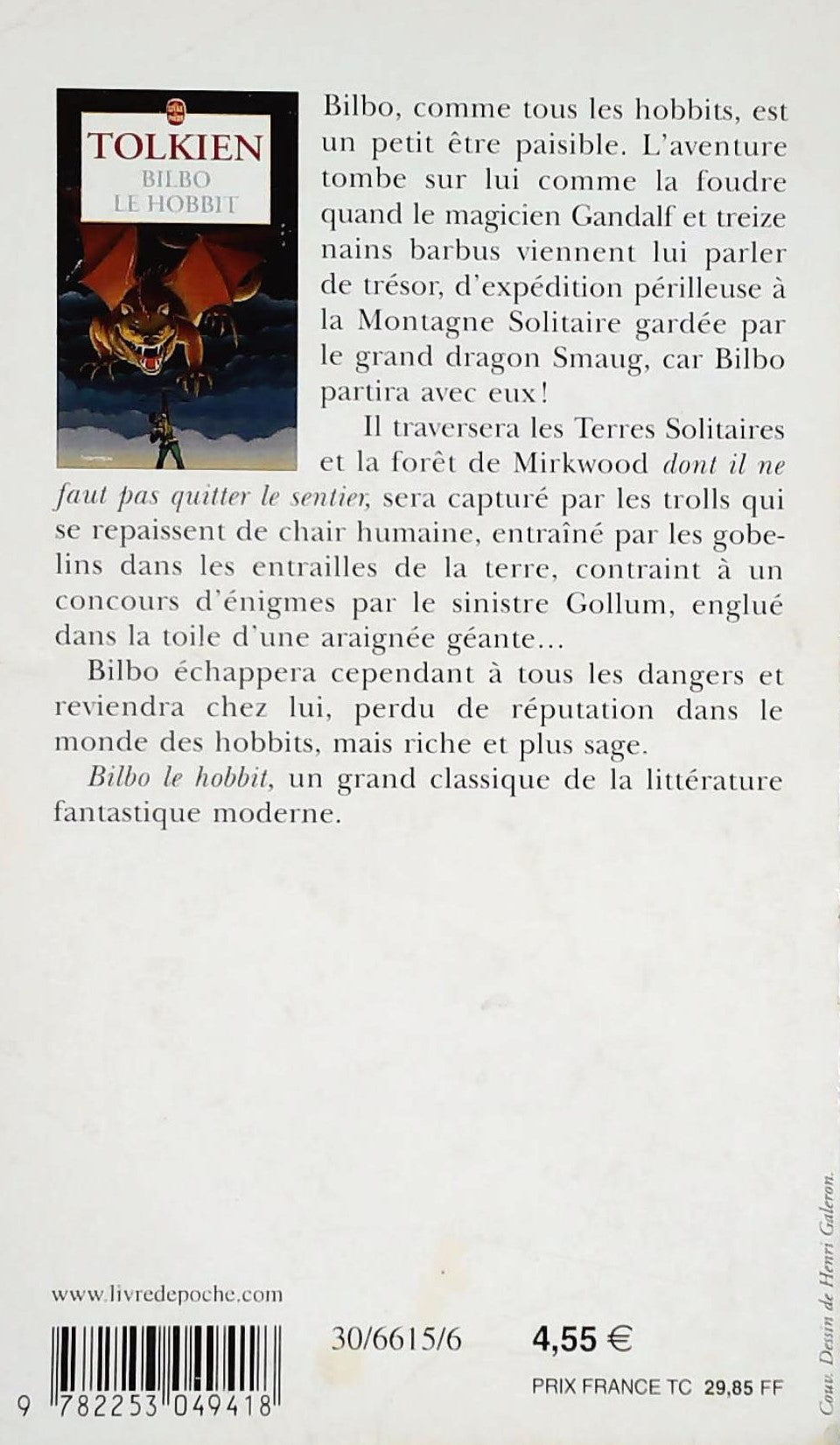 Livre Bilbo le Hobbit - J.R.R. Tolkien (Livre d'occasion) - ISBN 2253049417