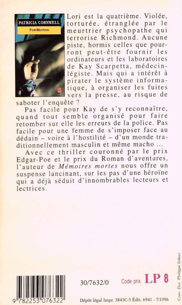 Livre Postmortem - Patricia Cornwell (Livre d'occasion) - ISBN 2253076325