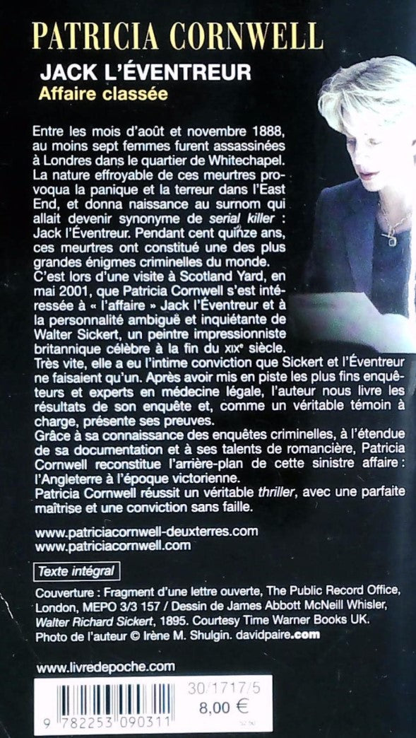 Livre Jack L'Éventreur : Affaire classée - Patricia Cornwell (Livre d'occasion) - ISBN 225309031X