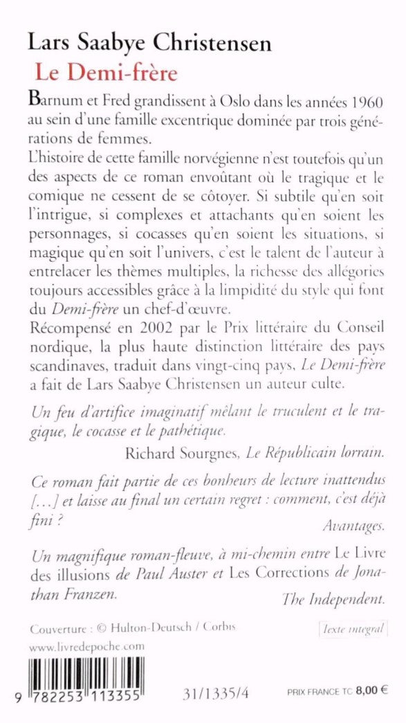 Livre Le Demi-frère - Lars Saabye Christensen (Livre d'occasion) - ISBN 2253113352