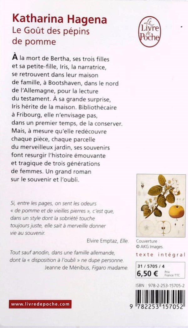 Livre Le goût des pépins de pomme (Katharina Hagena) (Livre d'occasion) - ISBN 2253157058