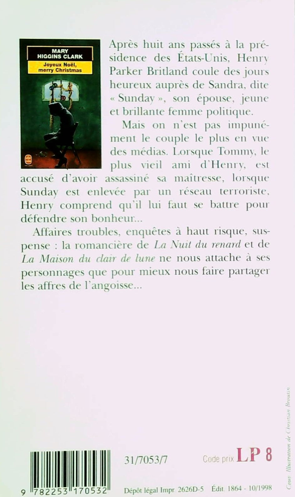 Livre Joyeux Noel, Merry Christmas - Mary Higgins Clarck (Livre d'occasion) - ISBN 2253170534