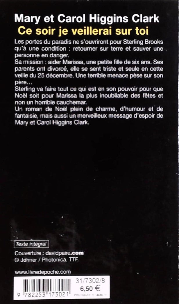 Livre Ce soir je veillerai sur toi - Mary Higgins Clark (Livre d'occasion) - ISBN 2253173029