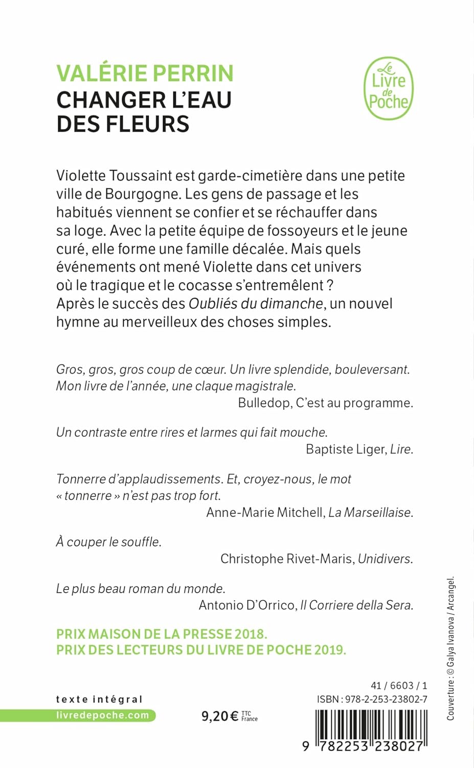 Livre Changer l'eau des fleurs - Valérie Perrin (Livre d'occasion) - ISBN 2253238023