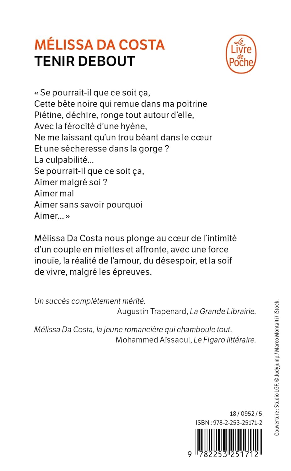 Livre Tenir debout - Mélissa Da Costa (Livre d'occasion)
