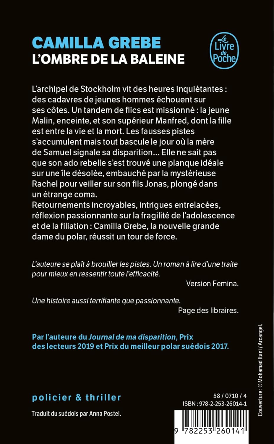 Livre L'ombre de la baleine - Camilla Grebe (Livre d'occasion) - ISBN 2253260142