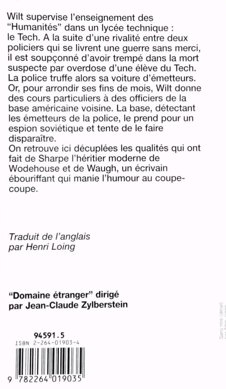 Livre Wilt - Tom Sharpe (Livre d'occasion) - ISBN 2264019034