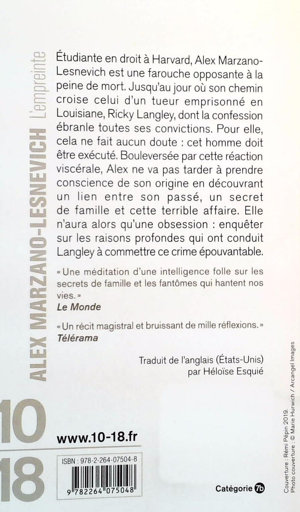 Livre L'empreinte - Alex Maezano-Lesnevich (Livre d'occasion) - ISBN 226407504X