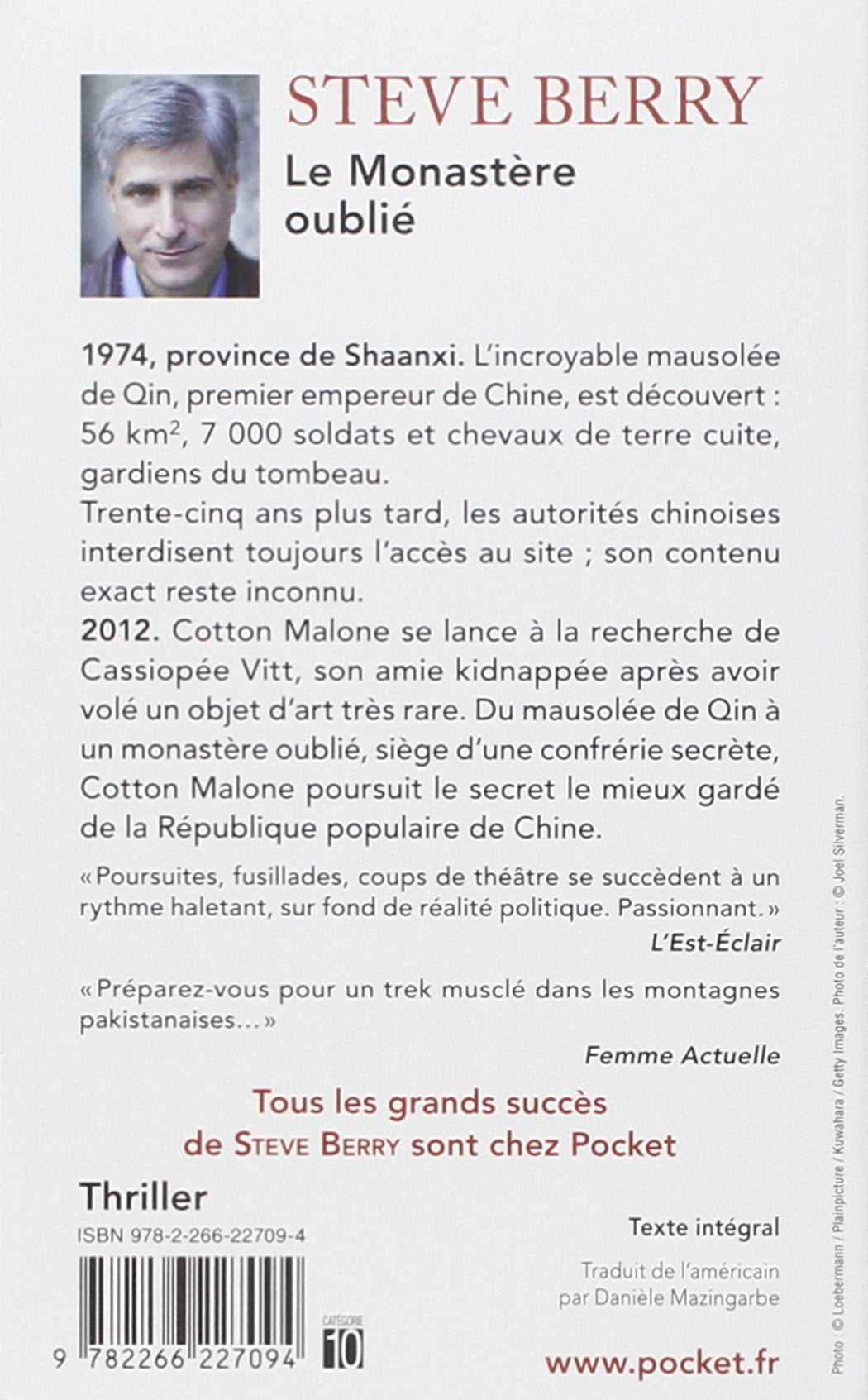 Livre Le monastère oublié - Steve Berry (Livre d'occasion) - ISBN 2266227092