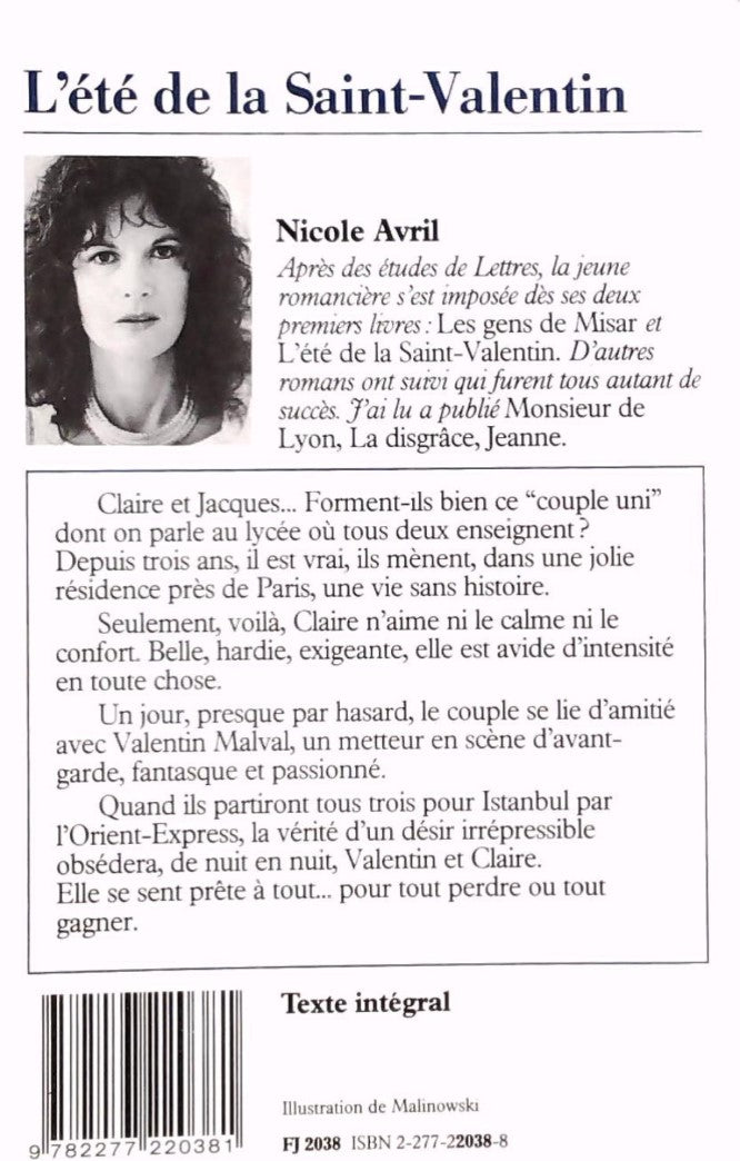 Livre L'été de la Saint-Valentin - Nicole Avril (Livre d'occasion) - ISBN 2277220388