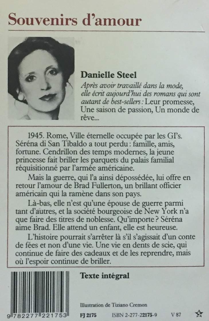 Livre Souvenirs d'amour - Danielle Steel (Livre d'occasion) - ISBN 2277221759