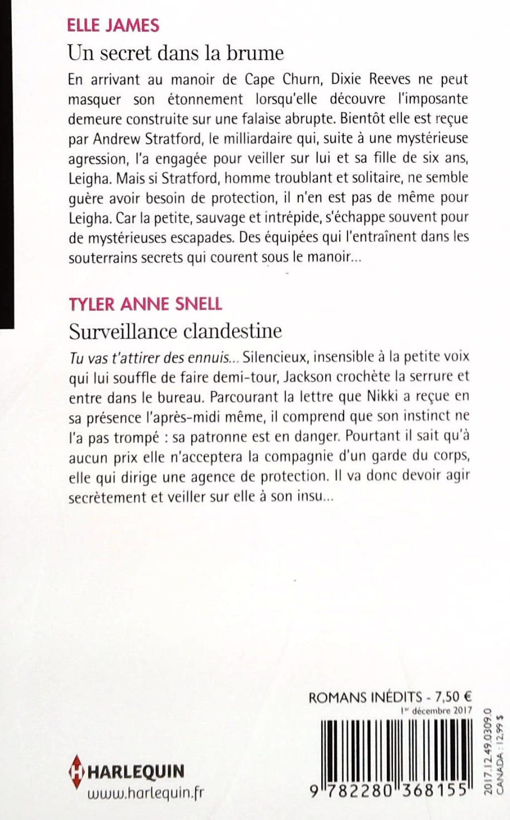 Livre Un secret dans la brume - Surveillance clandestine - Elle James (Livre d'occasion) - ISBN 2...