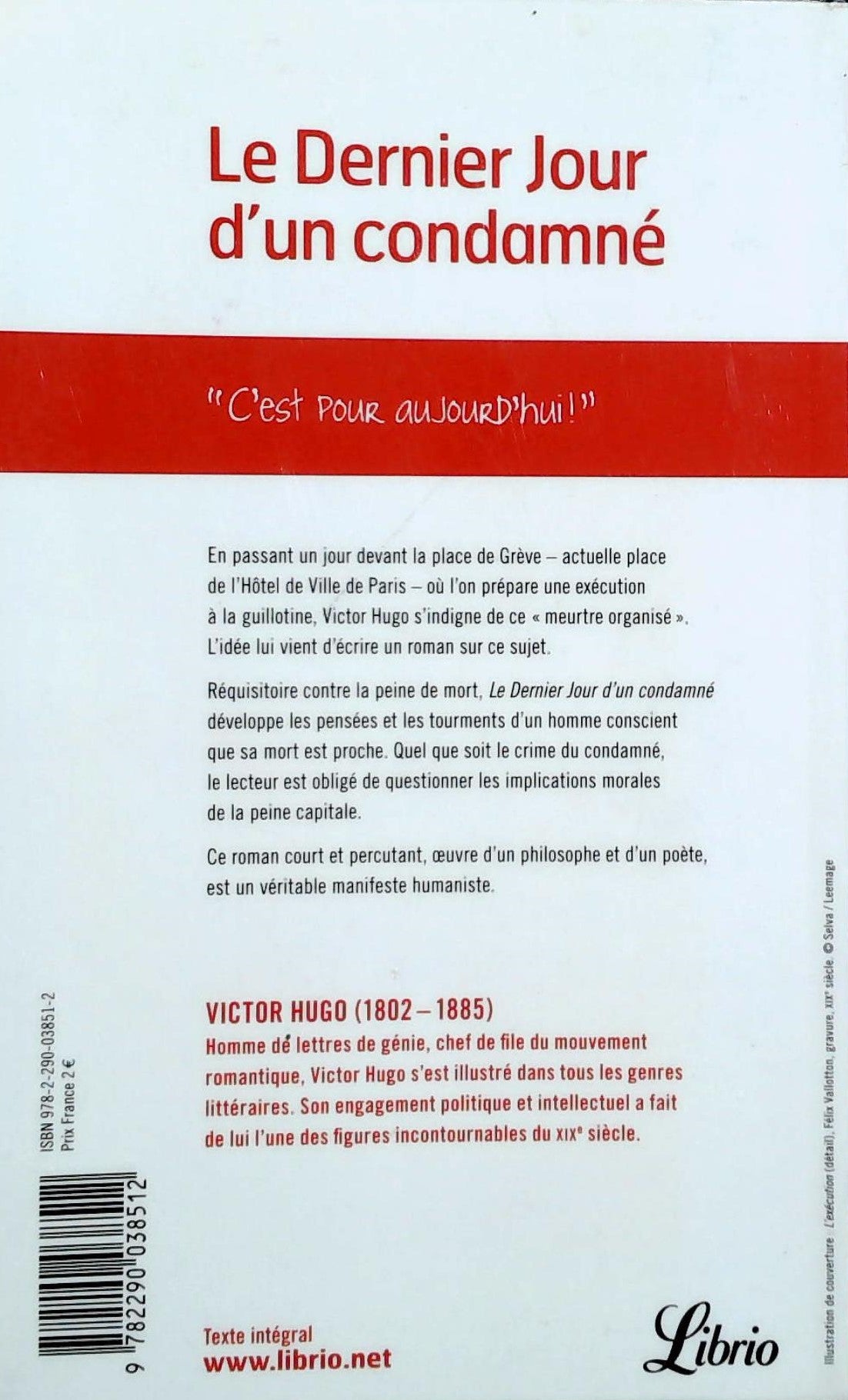 Livre Le dernier jour d'un condamné - Victor Hugo (Livre d'occasion) - ISBN 2290038512
