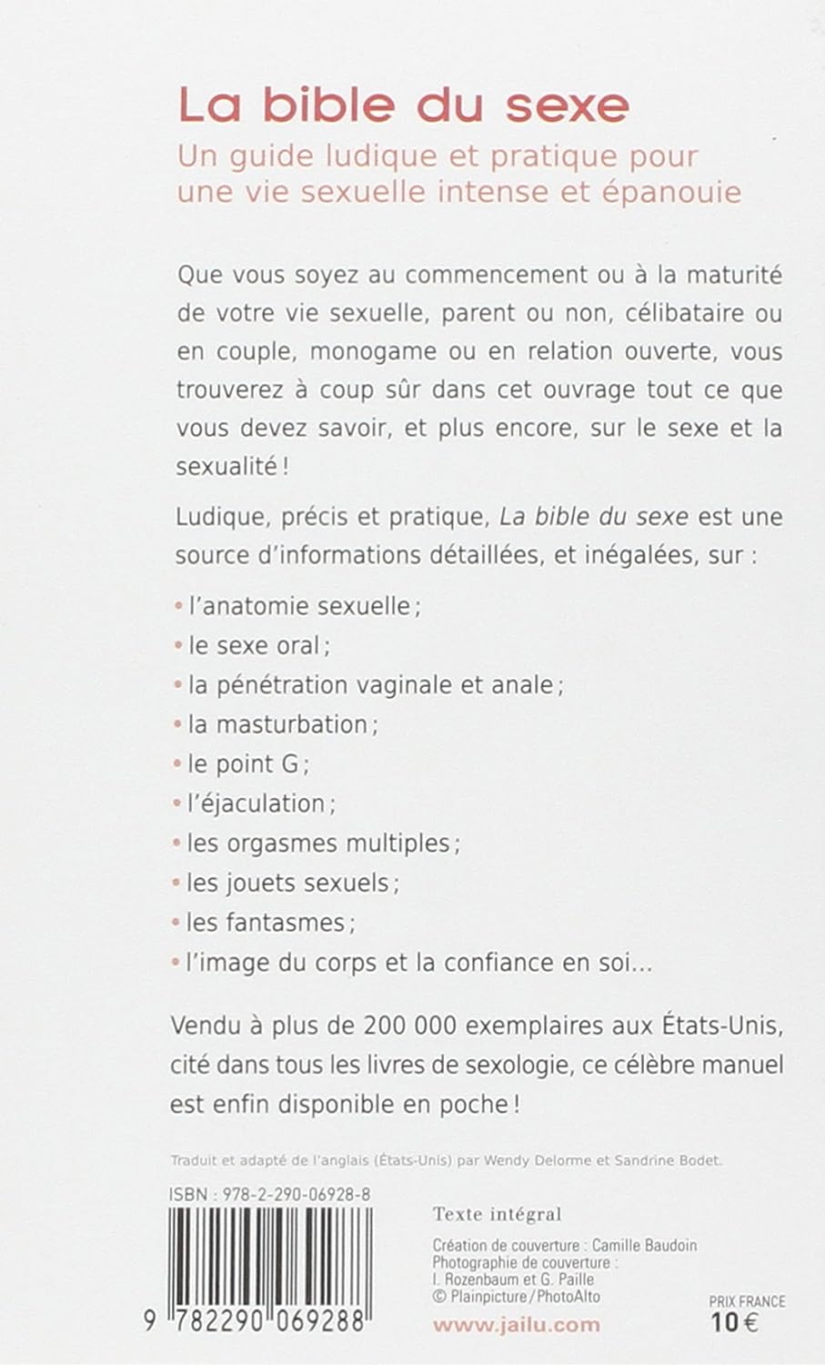 La bible du sexe : Un guide ludique et pratique pour une vie sexuelle  intense et épanouie (Cathy Winks)