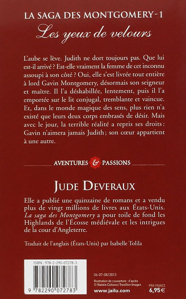 Livre Les yeux de velours - Jude Deveraux (Livre d'occasion) - ISBN 2290072788
