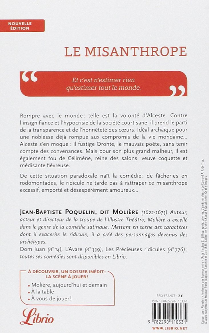 Livre Le Misanthrope - Molière (Livre d'occasion) - ISBN 2290110337