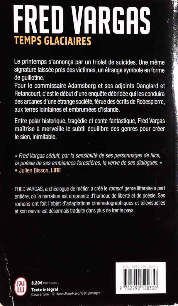 Livre Temps glaciaires (Fred Vargas) (Livre d'occasion) - ISBN 2290120332