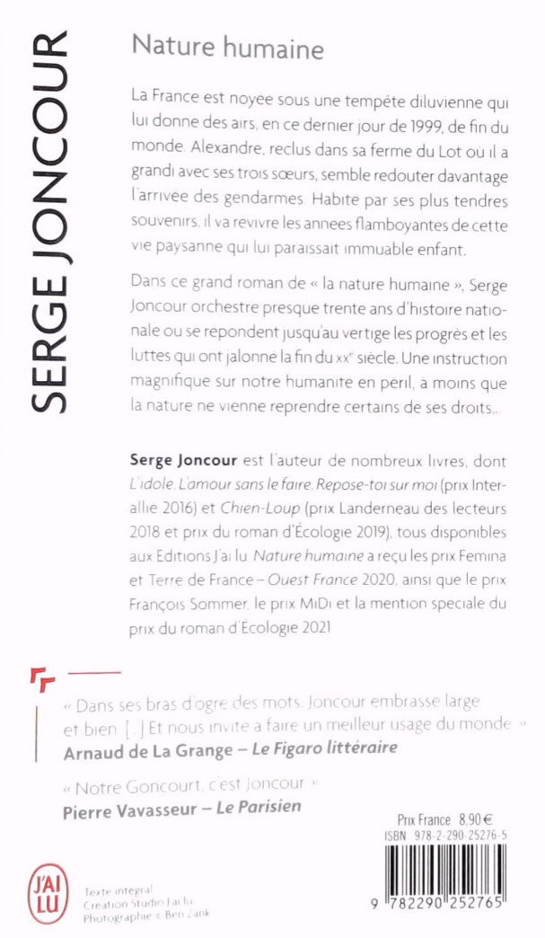 Livre Nature humaine - Serge Joncour (Livre d'occasion) - ISBN 229025276X
