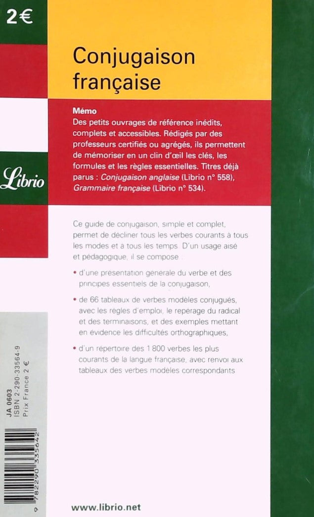 Livre Conjugaison française - Collectif (Livre d'occasion) - ISBN 2290335649