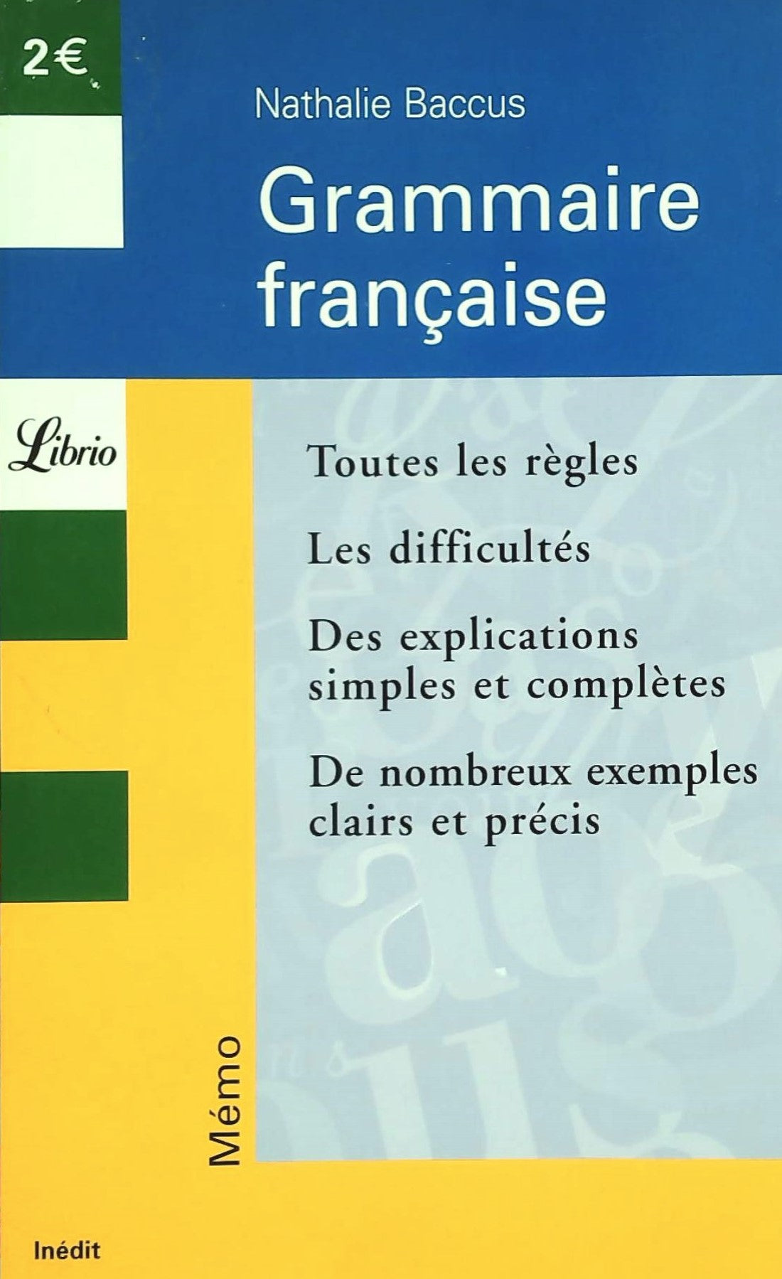 Livre Grammaire française - Nathalie Baccus (Livre d'occasion) - ISBN 2290338850
