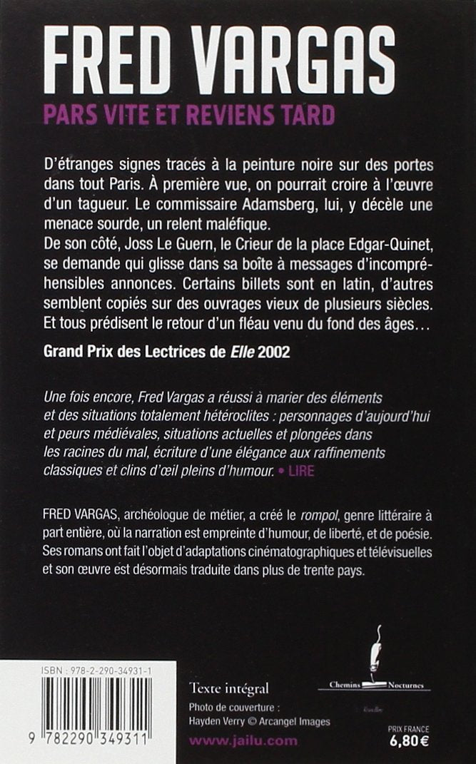 Livre Pars vite et reviens tard (Fred Vargas) (Livre d'occasion) - ISBN 2290349313