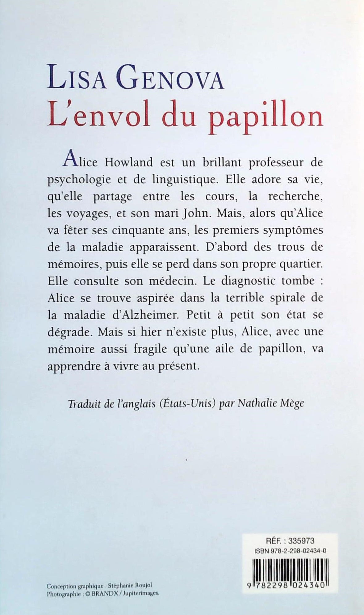 Livre L'envol du papillon - Lisa Genova (Livre d'occasion)