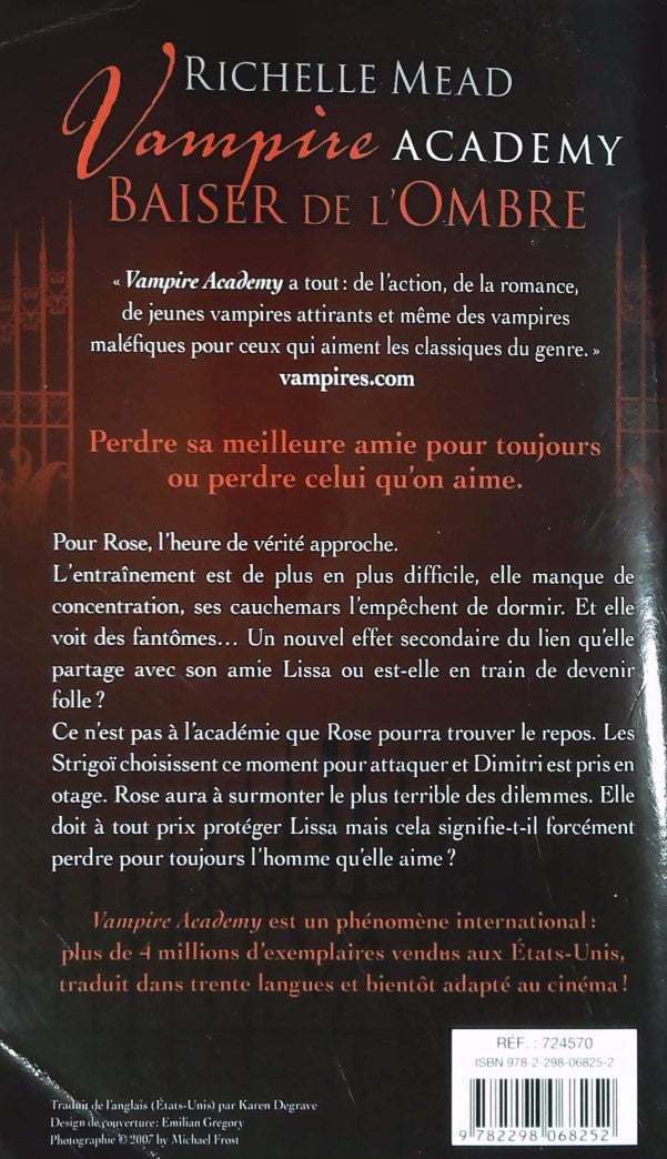 Vampire Academy # 3 : Baiser de l'ombre (Richelle Mead)