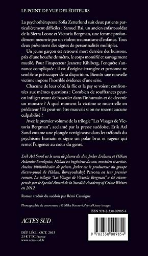 Livre Les visages de Victoria Bergman # 1 : Persona (Erik Axl Sund) (Livre neuf) - ISBN 2330009852