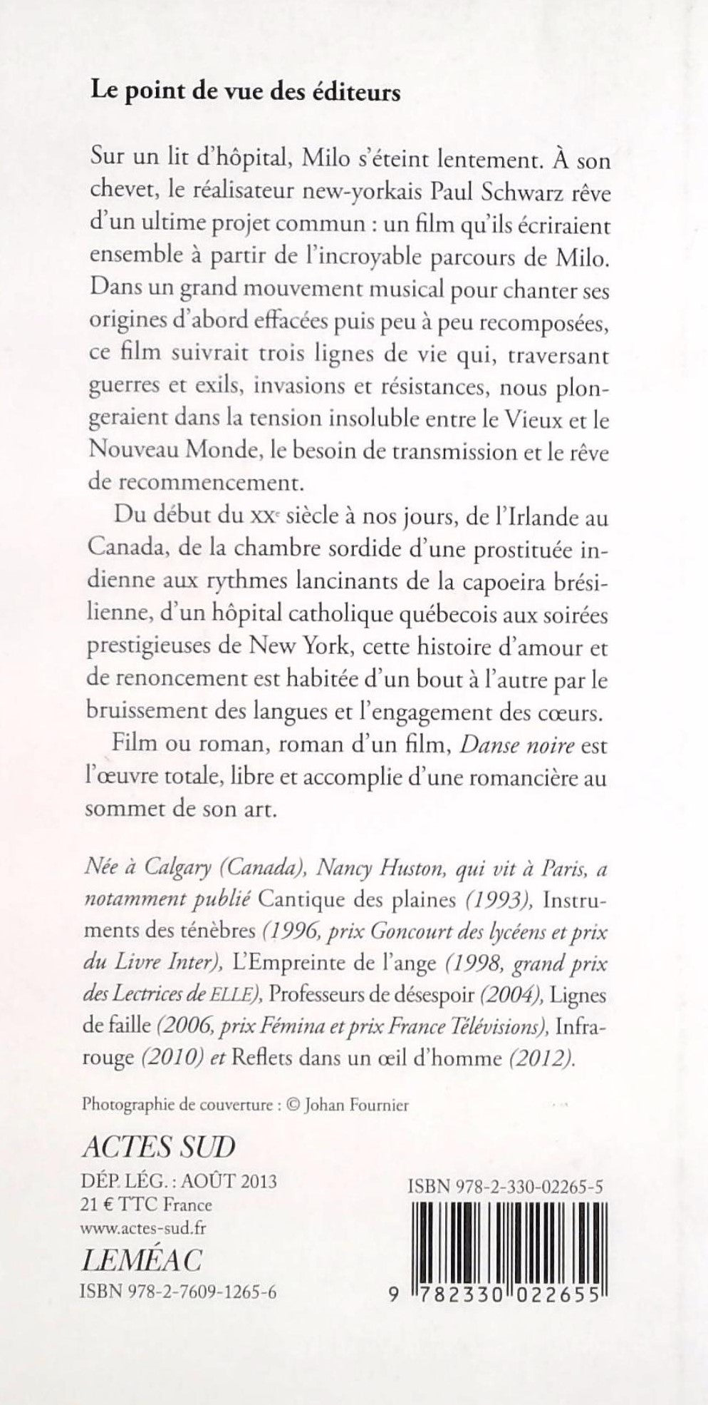 Livre Danse noire - Nancy Huston (Livre d'occasion) - ISBN 2330022654