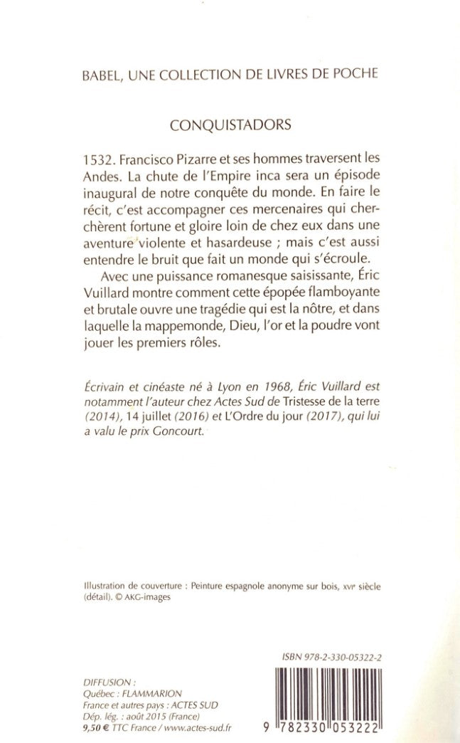 Livre Conquistadors - Éric Vuillard (Livre d'occasion)