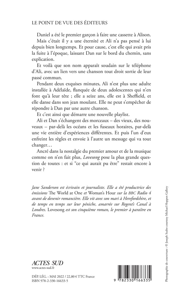 Livre Lovesong (FR) - Jane Sanderson (Livre d'occasion)
