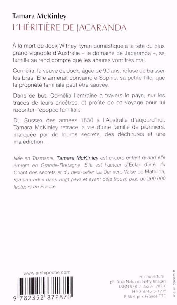 Livre L'héritière de Jacaranda - Tamara McKinley (Livre d'occasion) - ISBN 2352872871