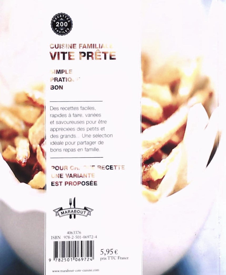 Livre Cuisine familiale : Vite prête pour un quotidien sain, varié et équilibré - Collectif (Livr...