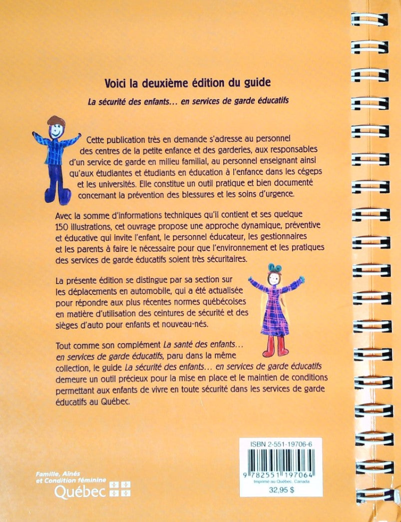 Livre La sécurité des enfants en services de garde éducatifs (2e édition) - Collectif (Livre d'oc...