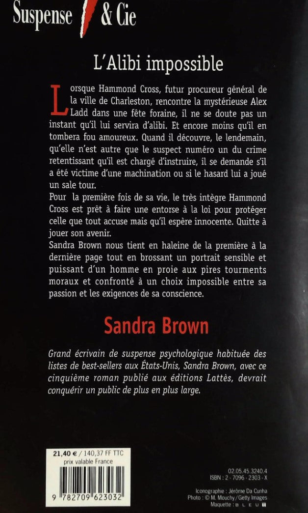 Livre L'alibi impossible - Sandra Brown (Livre d'occasion) - ISBN 270962303X