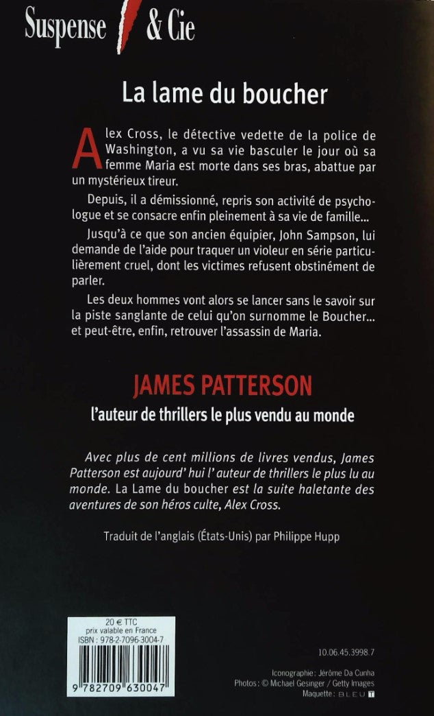 Livre La lame du boucher - James Patterson (Livre d'occasion) - ISBN 2709630044