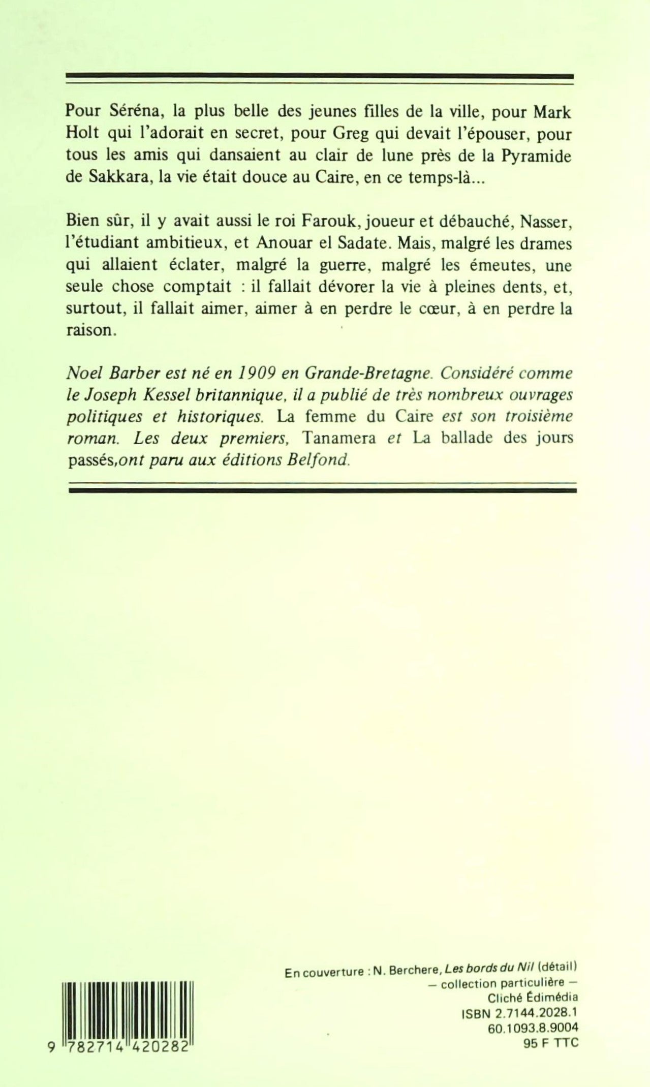 Livre La femme du caire - Noel Barber (Livre d'occasion) - ISBN 2714420281