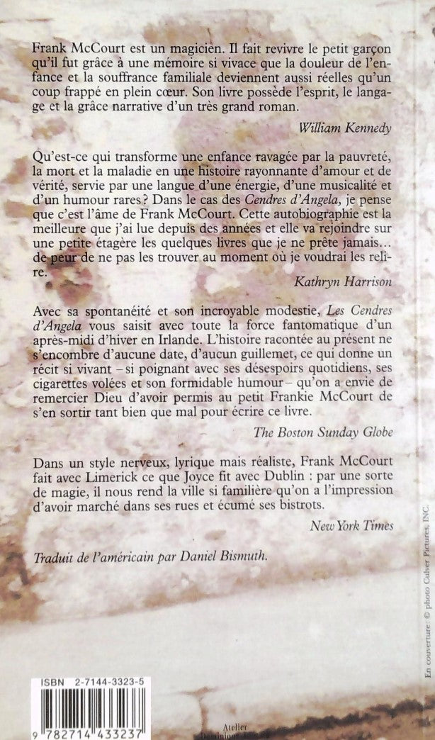 Livre Les cendres d'Angela : Une enfance irlandaise - Frank McCourt (Livre d'occasion) - ISBN 271...