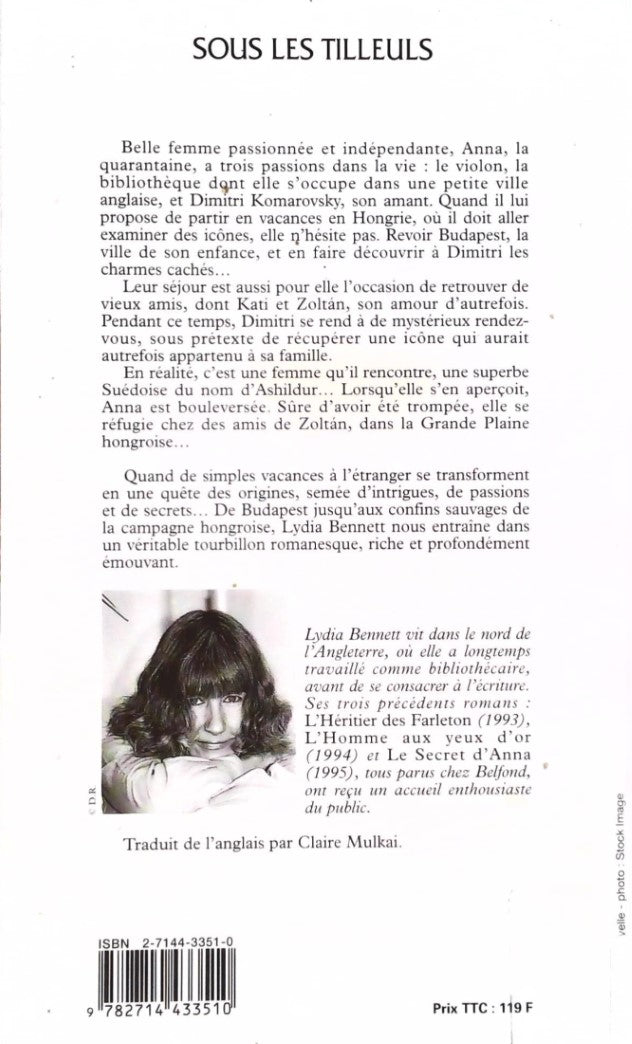 Livre Sous les tilleuls - Lydia Bennett (Livre d'occasion) - ISBN 2714433510