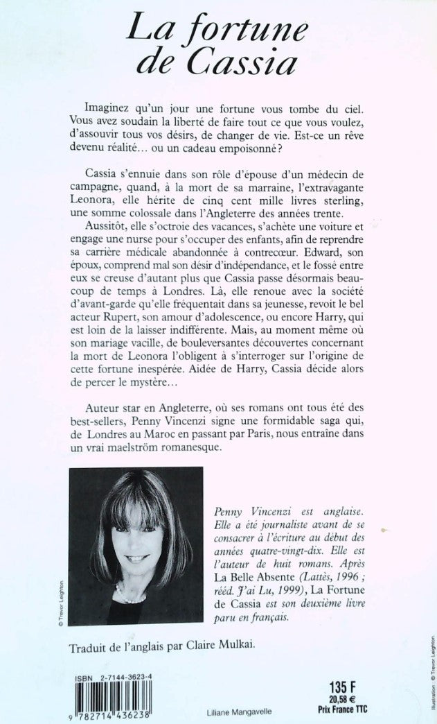 Livre La fortune de Cassia - Penny Vincenzi (Livre d'occasion) - ISBN 2714436234