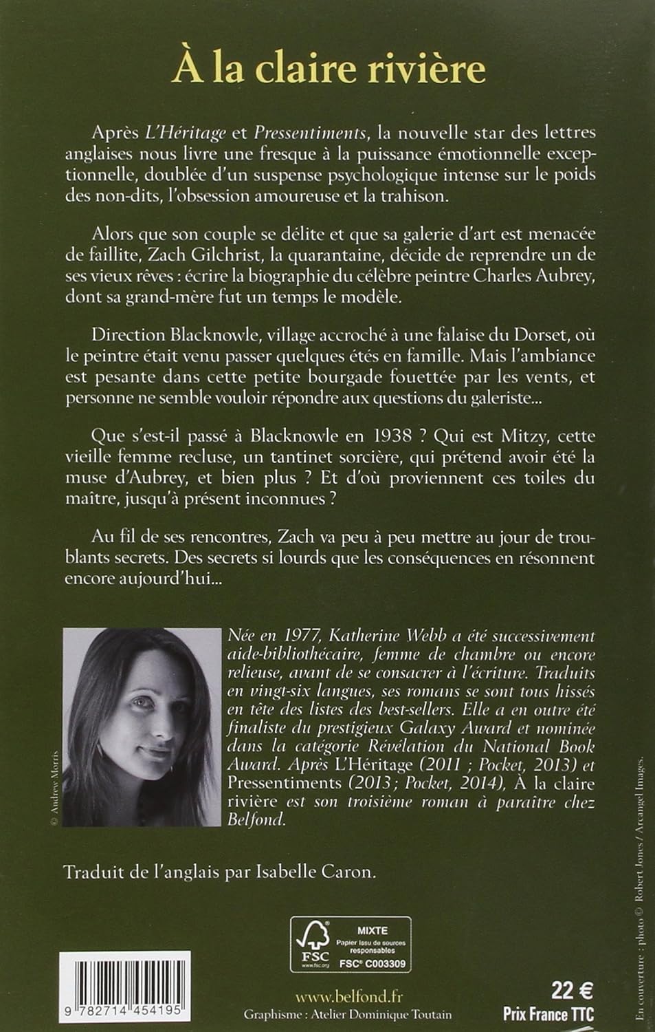 Livre À la claire rivière - Katherine Webb (Livre d'occasion) - ISBN 2714454194