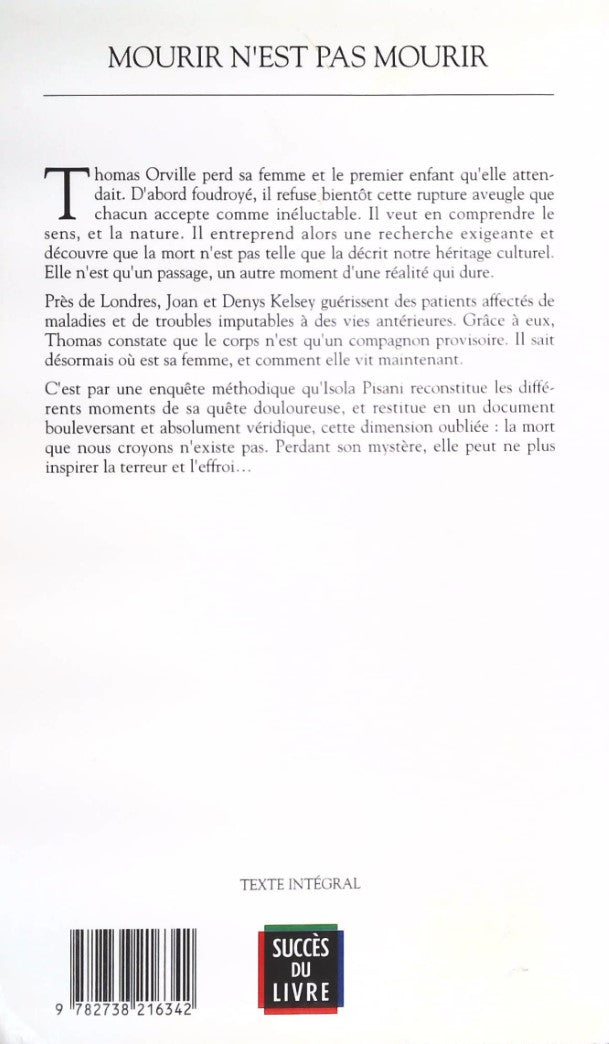 Livre Mourir n'est pas mourir : Mémoires de vies antérieurs - Isola Pisani (Livre d'occasion) - I...