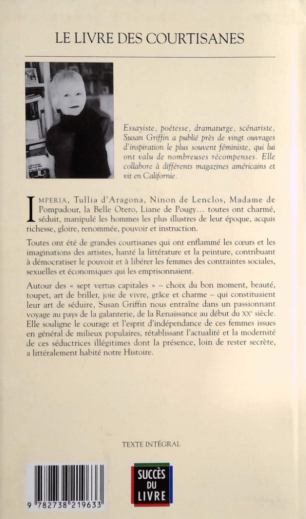 Livre Le livre des courtisanes : Un voyage au pays de la galantrie - Susan Griffin (Livre d'occas...