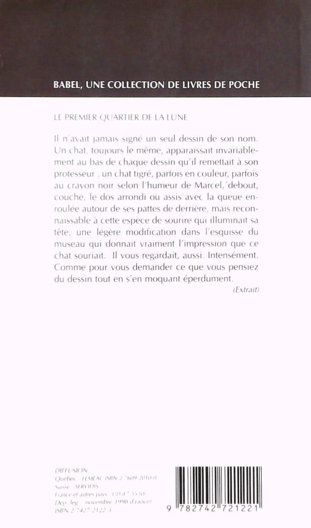 Livre Le premier quartier de la lune - Michel Tremblay (Livre d'occasion) - ISBN 2760920100