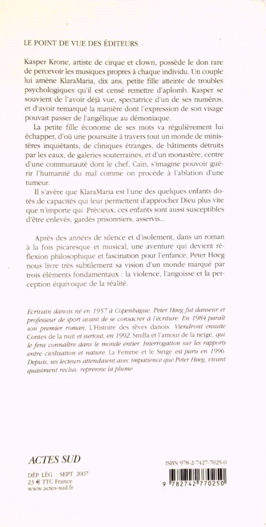 Livre La petite fille silencieuse - Peter Høeg (Livre d'occasion) - ISBN 2742770259