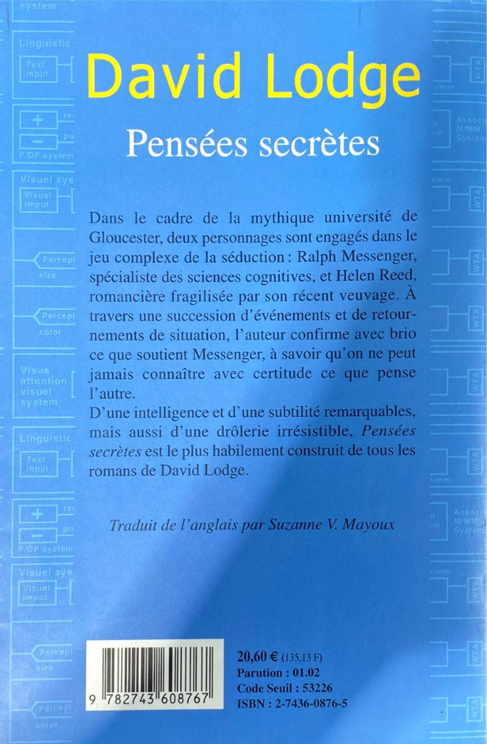 Livre Pensées secrètes (David Lodge) (Livre neuf) - ISBN 2743608765