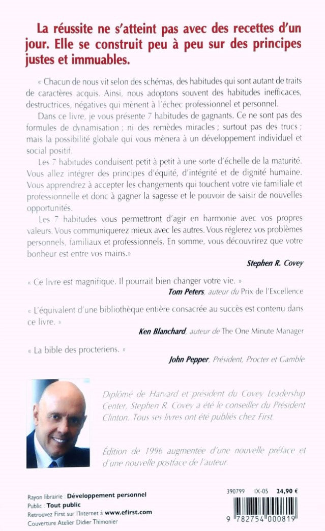 Livre Les 7 habitudes de ceux qui réalisent tout ce qu'ils entreprennent (Stephen R. Covey)...